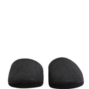 Anthracite Wool Cashmere Quilted Slippers Shoes