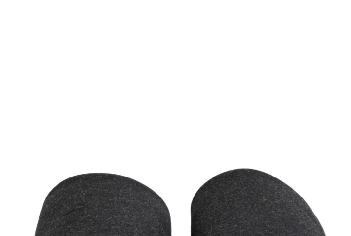 Anthracite Wool Cashmere Quilted Slippers Shoes