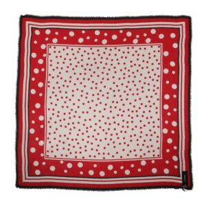 Red Polka Dot Print Square Stole 130cm x 130cm Scarf