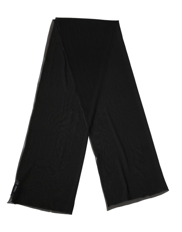 Black Silk Neck Wrap Shawl Stole 200cm x 64cm Scarf