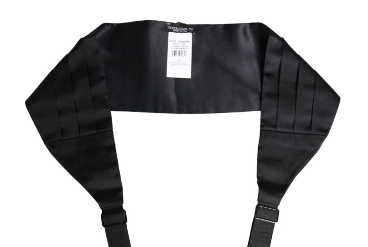 Black 100% Silk Wide Belt Waist Cummerbund - Jag Couture London