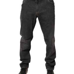 Dark Gray Slim Fit Cotton Men Denim Jeans