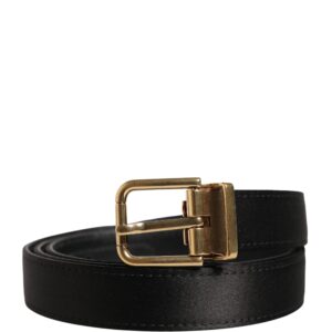 Men Black Classic Viscose Metal Buckle Belt