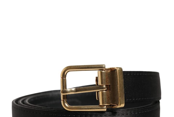 Men Black Classic Viscose Metal Buckle Belt