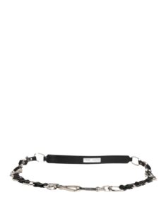 Black Leather Silver Chain Bag Accessory Shoulder Strap