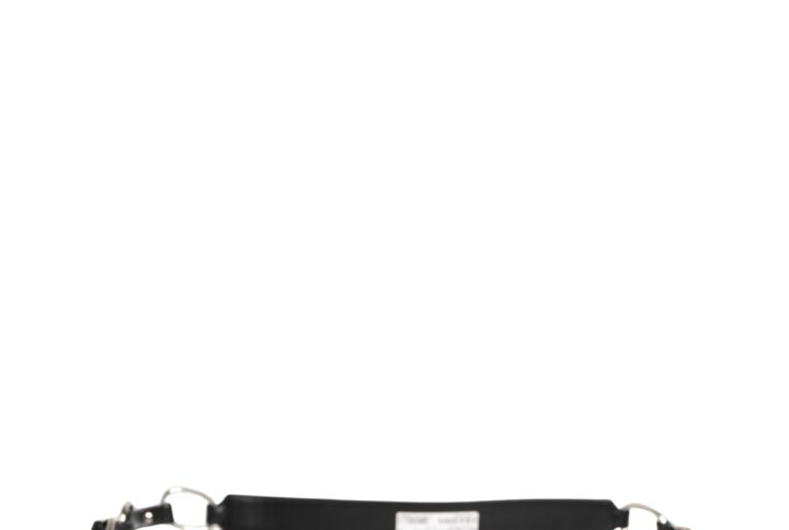 Black Leather Silver Chain Bag Accessory Shoulder Strap