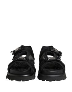 Black Logo Detailed Men Chunky Sandals Shoes