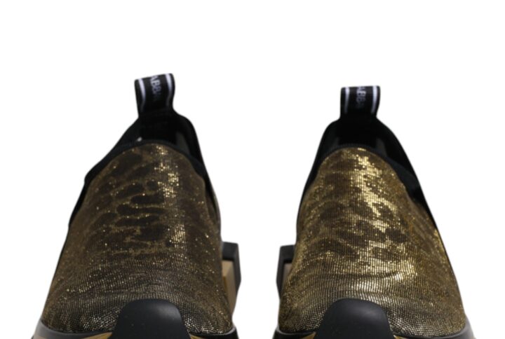 Gold Glitter Leopard Sorrento Sneakers Shoes