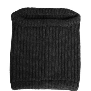 Black Cashmere Knitted Men Winter Neck Warmer Hat