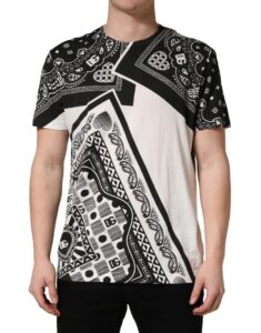 Black White Bandana Cotton Crew Neck T-shirt