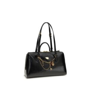 Black Calf Leather Bos Taurus Shoulder Bag - Jag Couture London