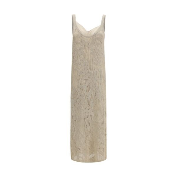 Beige Linen Casual Dress