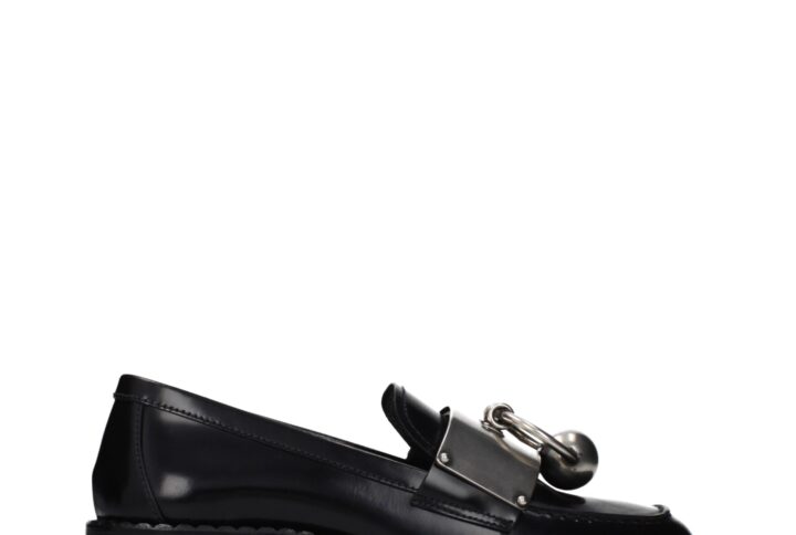 Black Leather Slip-On Loafers