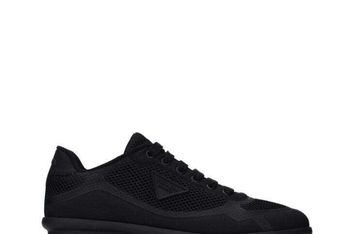 Black Fabric Low Top Sneakers
