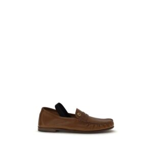 Brown Lamb Ovis Aries Slip-On Loafers