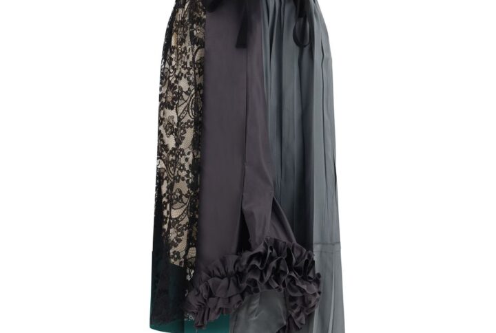 Multicolor Silk Midi Skirt