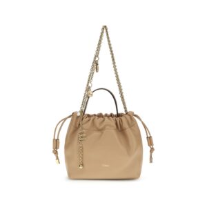 Beige Lamb Ovis Aries Shoulder Bag