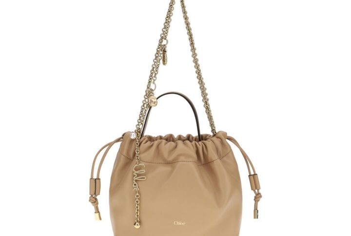 Beige Lamb Ovis Aries Shoulder Bag
