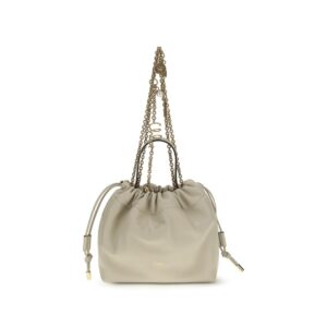 Beige Lamb Ovis Aries Shoulder Bag