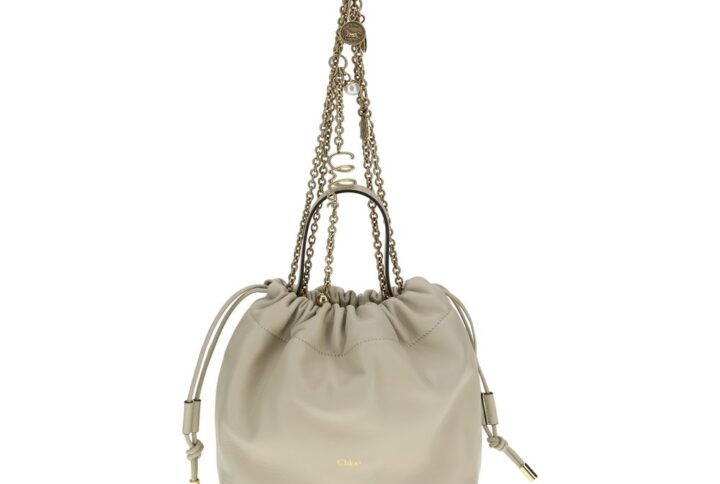 Beige Lamb Ovis Aries Shoulder Bag