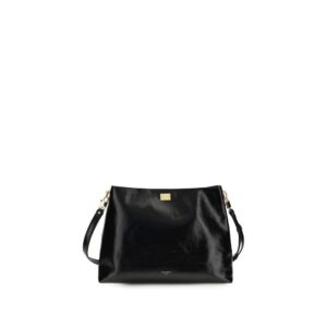 Black Calf Leather Bos Taurus Shoulder Bag - Jag Couture London