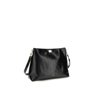 Black Calf Leather Bos Taurus Shoulder Bag - Jag Couture London
