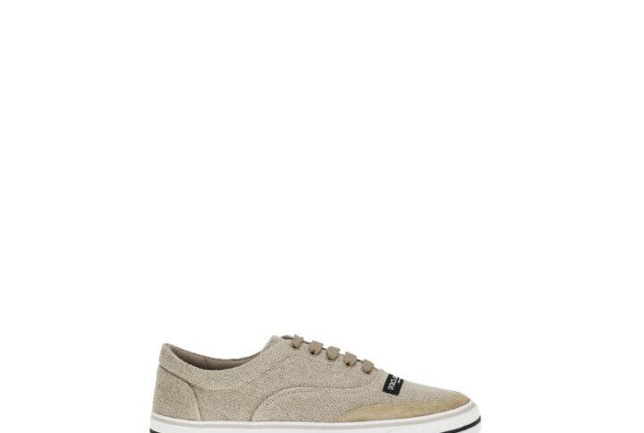 Beige Linen Low Top Sneakers
