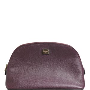 Dark Purple Leather DG Logo Zip Around Hand Purse Wallet