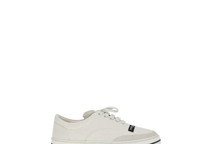 White Linen Low Top Sneakers | Jag Couture London – New York