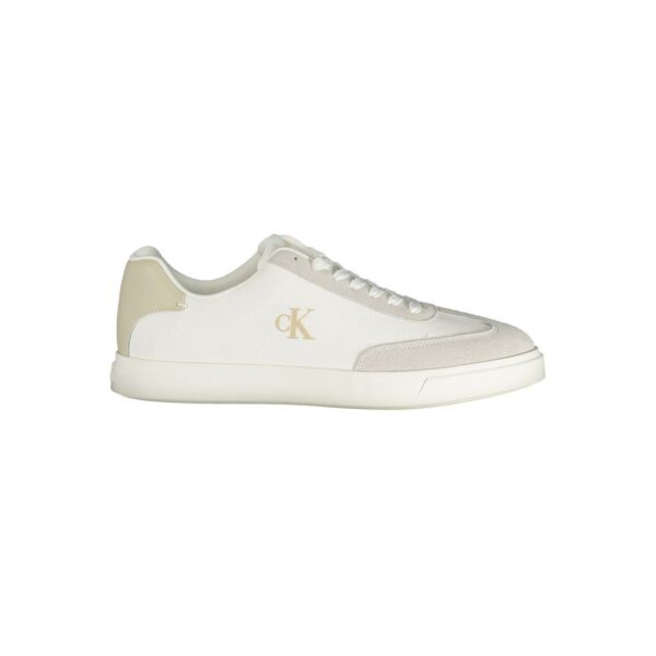 White Polyurethane Men Sneaker