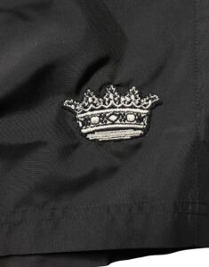 Black Polyester Drawstring Men Shorts Swimwear