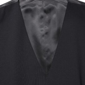 Black Wool Single Breasted Waistcoat Vest