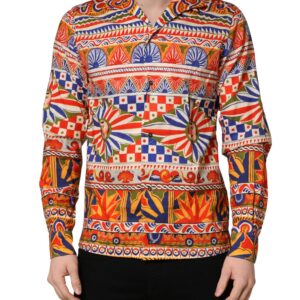 Multicolor Sicilian Carretto Twill Cotton Men Shirt