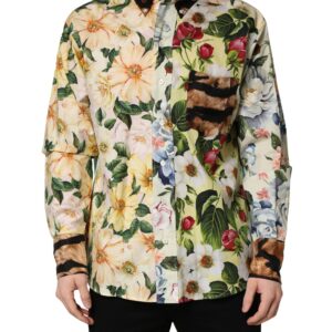 Multicolor Floral Animal Print Collared Shirt