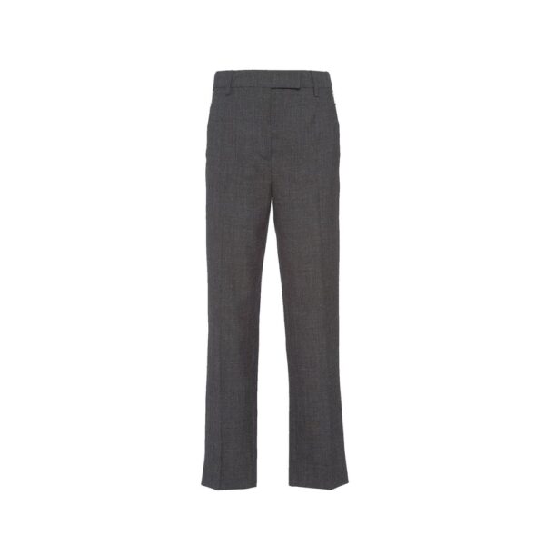 Gray Virgin Wool Dress Pants