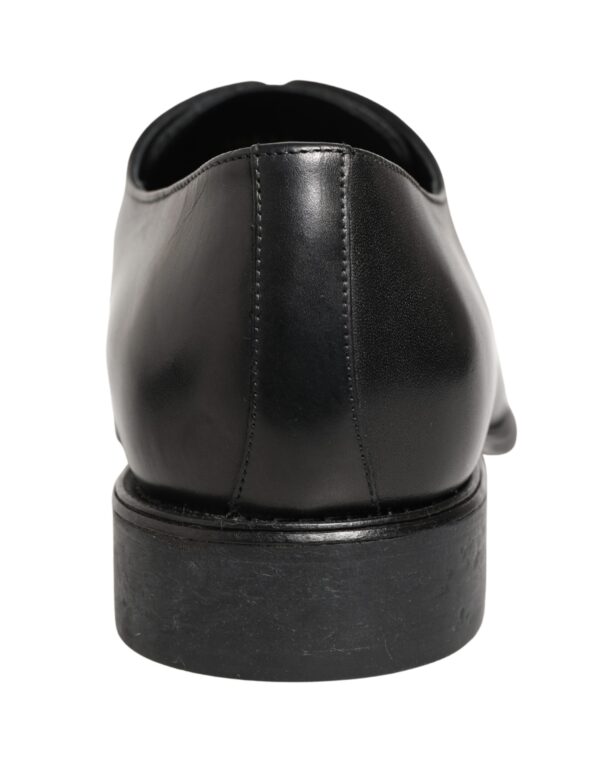 Black Calfskin Leather Derby Men Dress Shoes