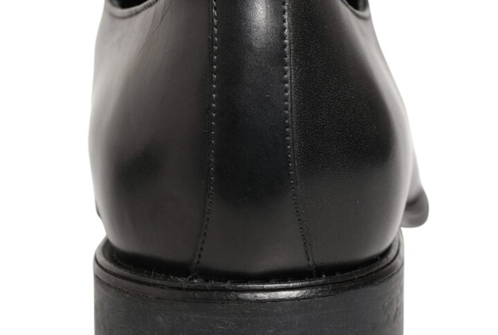 Black Calfskin Leather Derby Men Dress Shoes - Jag Couture London