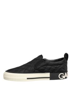 Black Quilted Slip On Low Top Sneakers Shoes