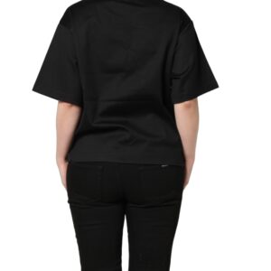 Black Jersey Graphic Short Sleeve Crew Neck T-shirt