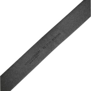 Black Leather Prince Crown Logo Buckle Belt