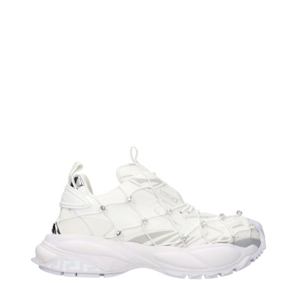 White Fabric Sneakers