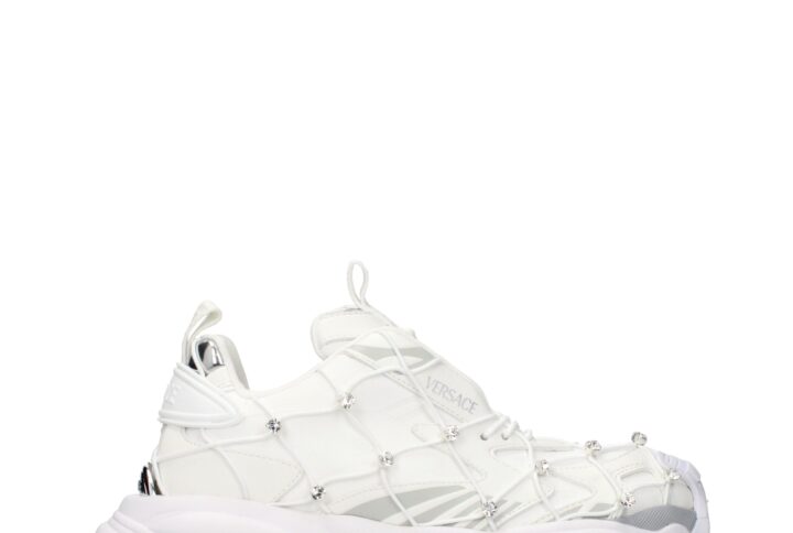 White Fabric Sneakers | Jag Couture London – New York