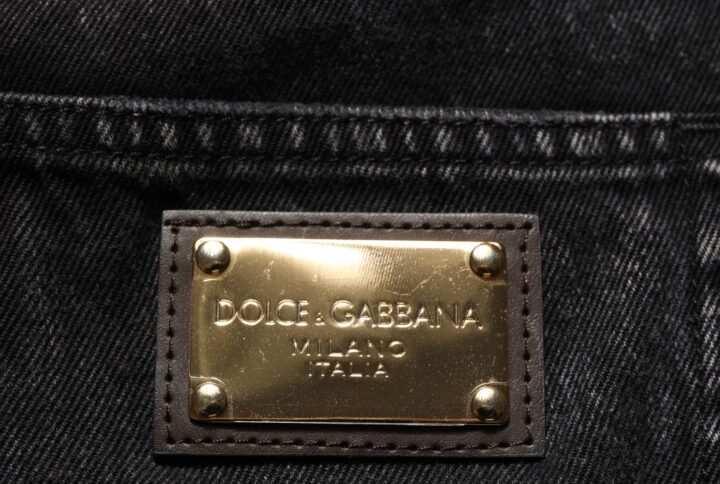 Black Distressed Cotton Straight Denim Jeans | Jag Couture London – New York