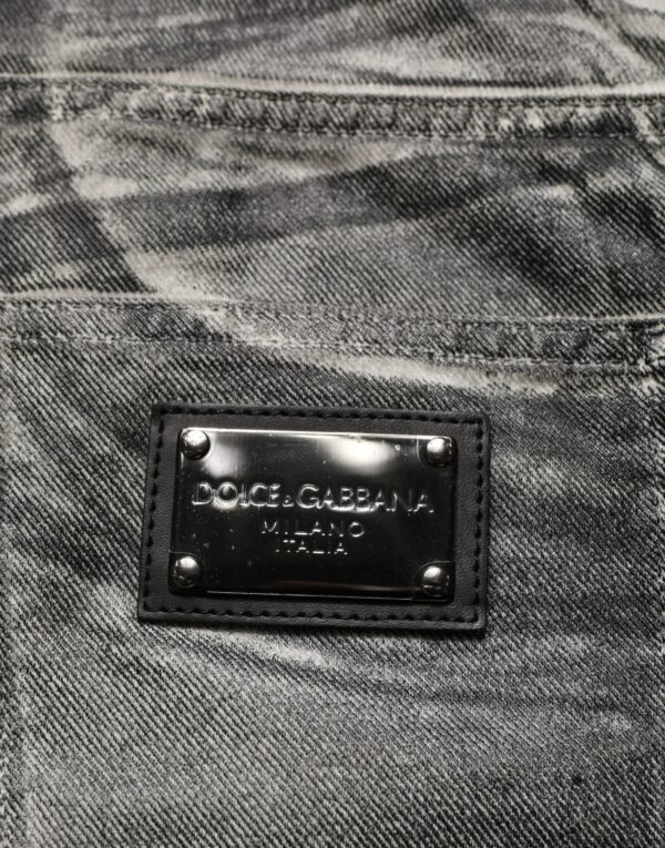 Grey Washed Mid Waist Straight Denim Jeans