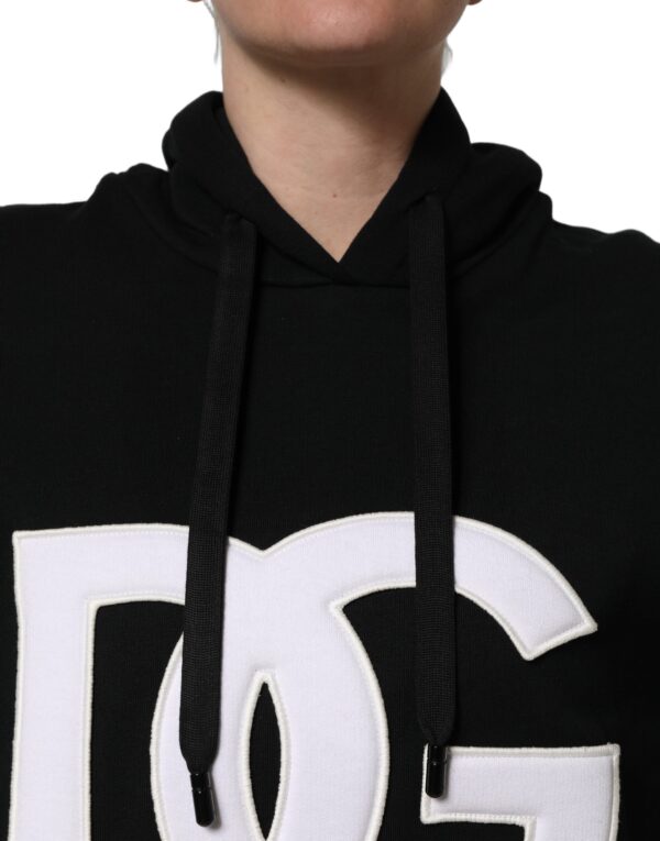 BlackWhite Appliqué Hooded Sweatshirt Sweater