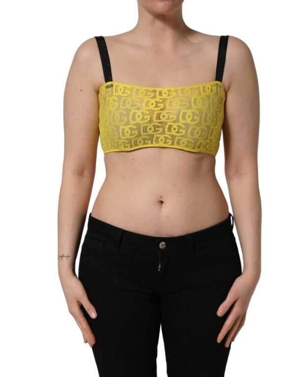 Yellow Black Leopard Faux Leather Bra Top