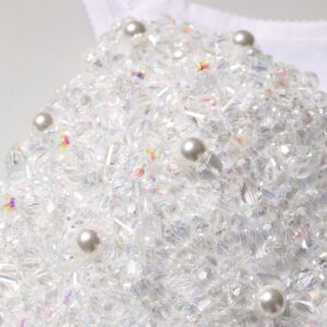 White Pearls Beaded Corset Bustier Crop Top