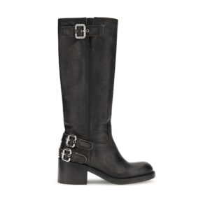 Black Calf Leather Bos Taurus Ankle Boots