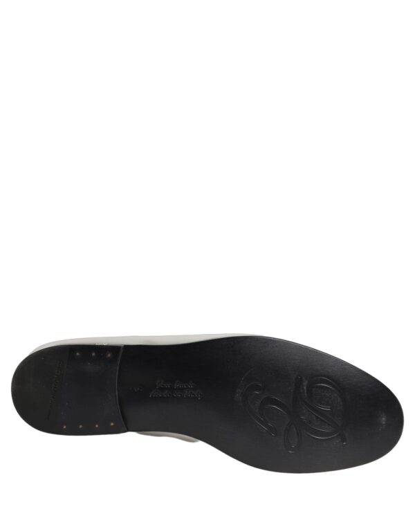 Silver Leather DG Logo Slip On Loafers Shoes
