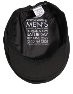 Men Black Cotton Stretch Newsboy Cloth Capello Hat